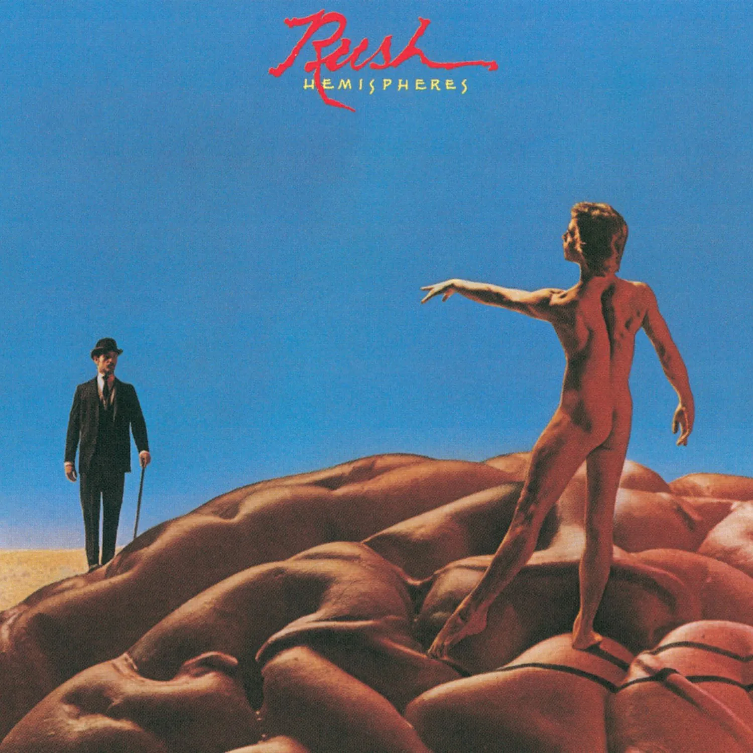 Imagem da capa do álbum Hemispheres de Rush