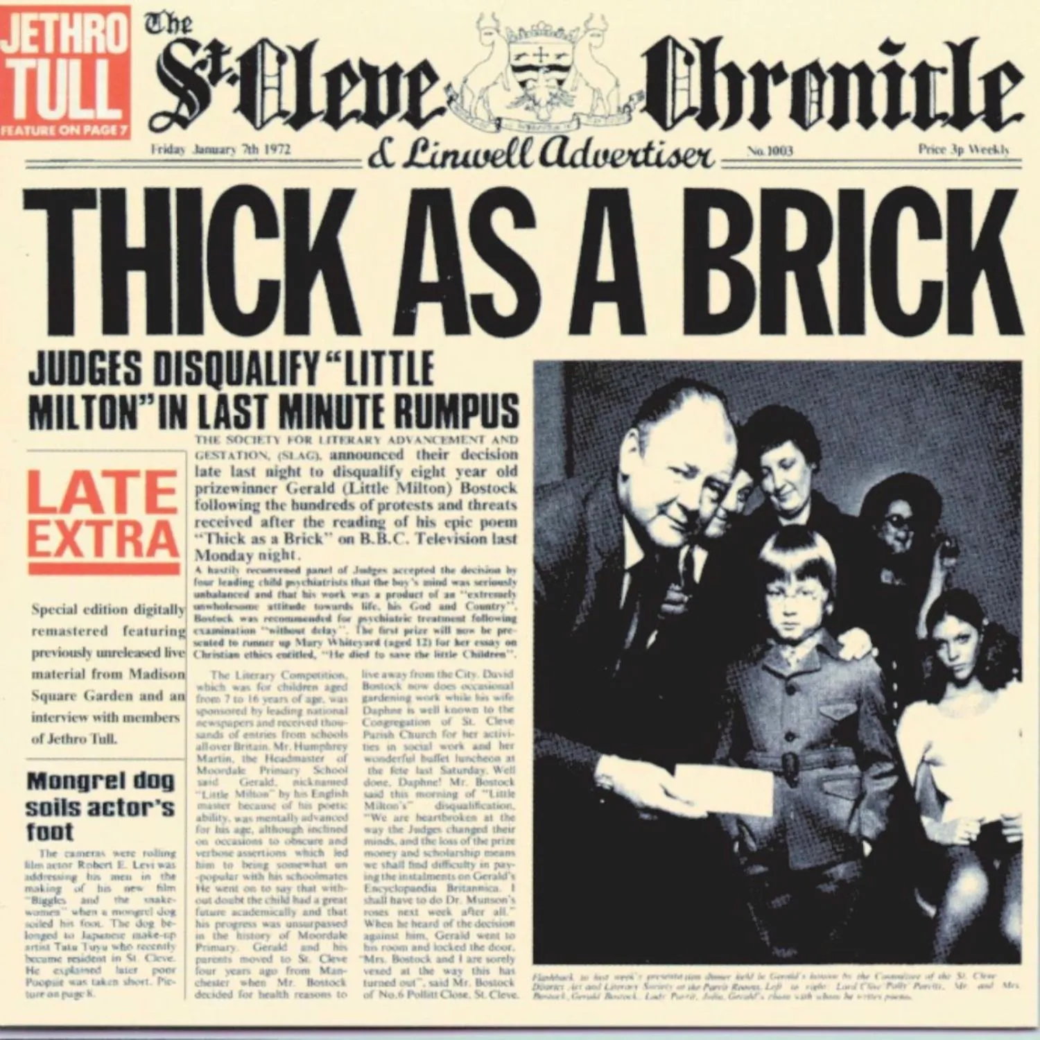 Imagem da capa do álbum Thick as a Brick do Jehtro Tull